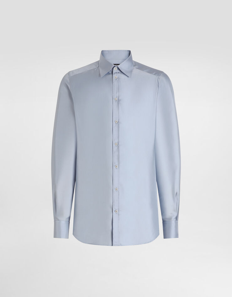Dolce & Gabbana Martini shirt in silk twill Azure G5MM4TFU10S