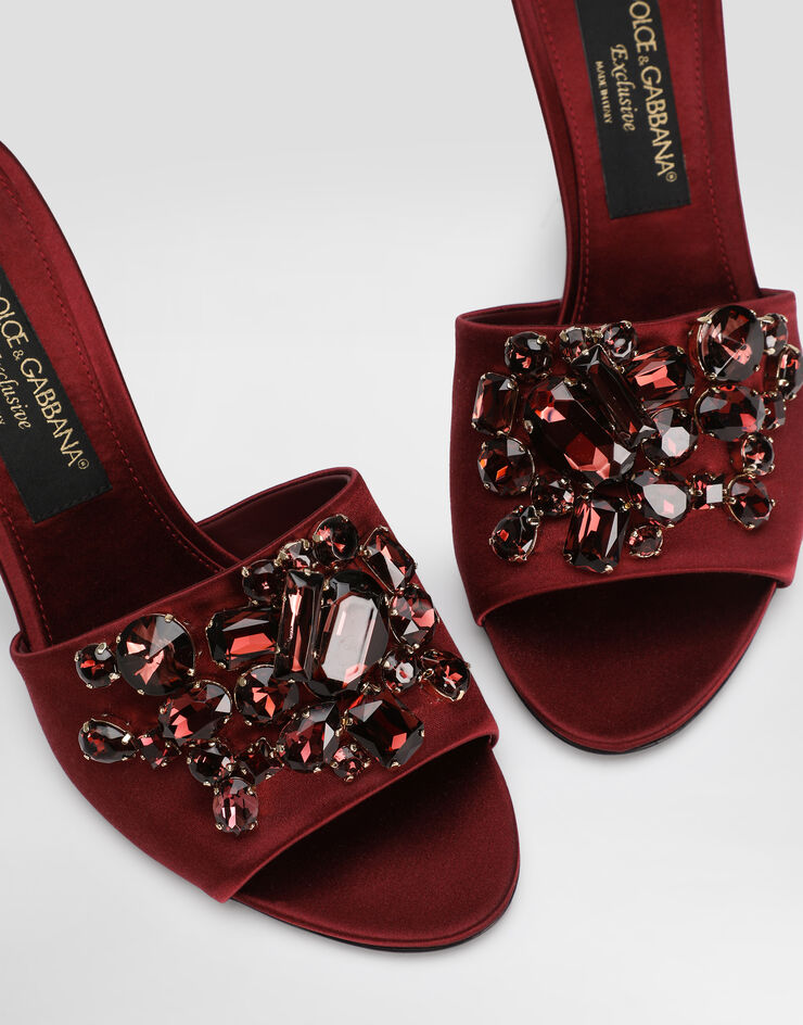 Dolce & Gabbana Satin mules with gemstone embellishment Red CR1825C9S46
