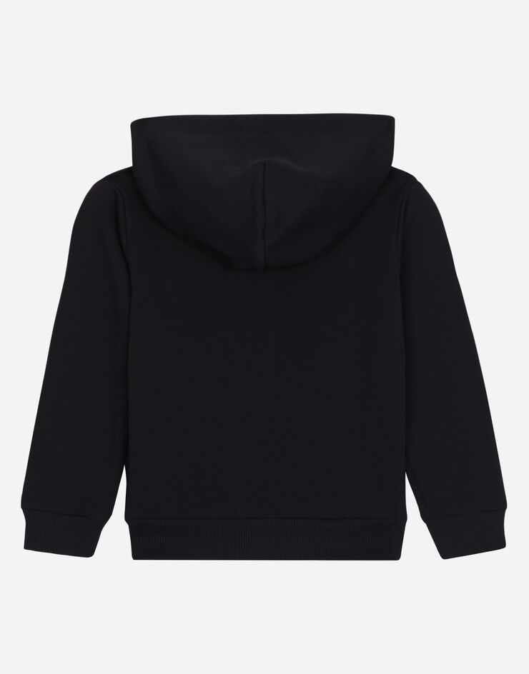 DolceGabbanaSpa Zip-up hoodie with logo tag Blue L4JW2VG7I2P