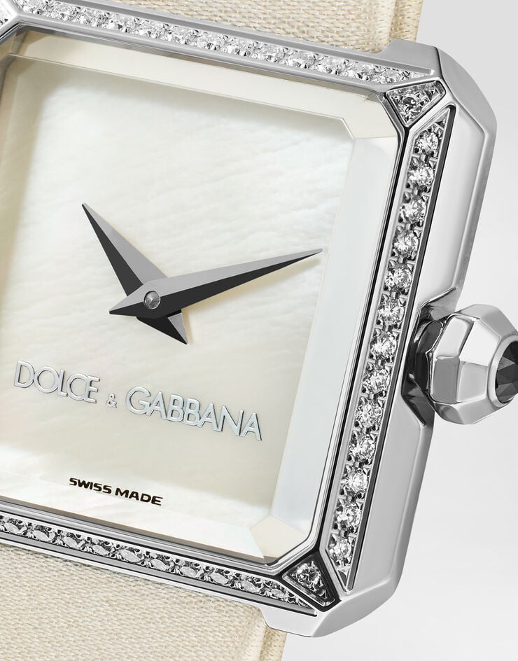 Dolce & Gabbana 다이아몬드가 장식된 Sofia 스틸 시계 Dolce & Gabbana 다이아몬드가 장식된 Sofia 스틸 시계 아이보리 WWJC2SXCMDT