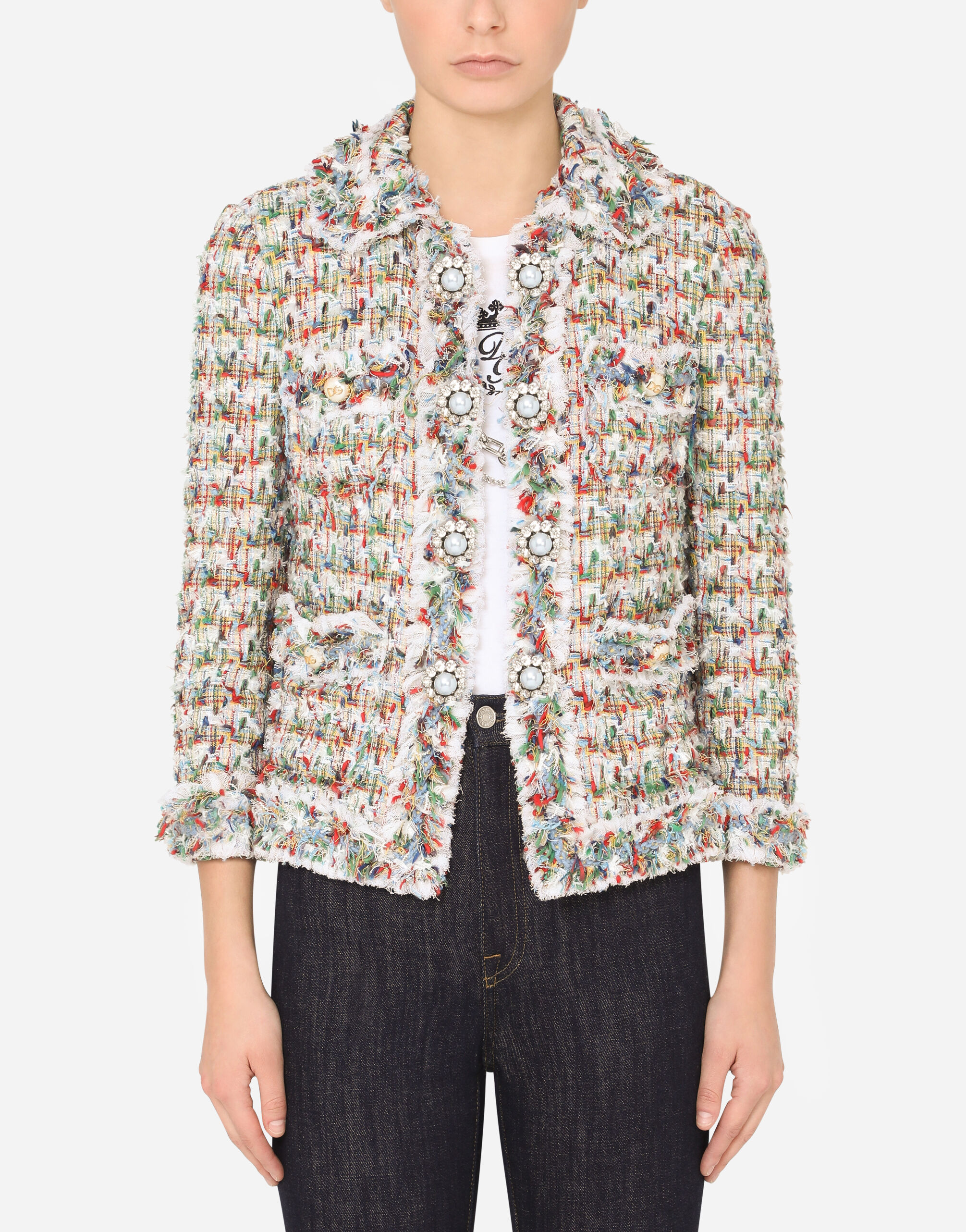 Giacca In Tweed Abbigliamento Donna Dolce Gabbana
