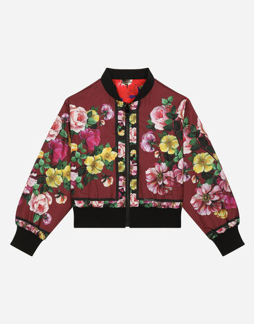 Dolce & Gabbana Reversible nylon bomber jacket with flower power print: Multicolor L51B81LDB08