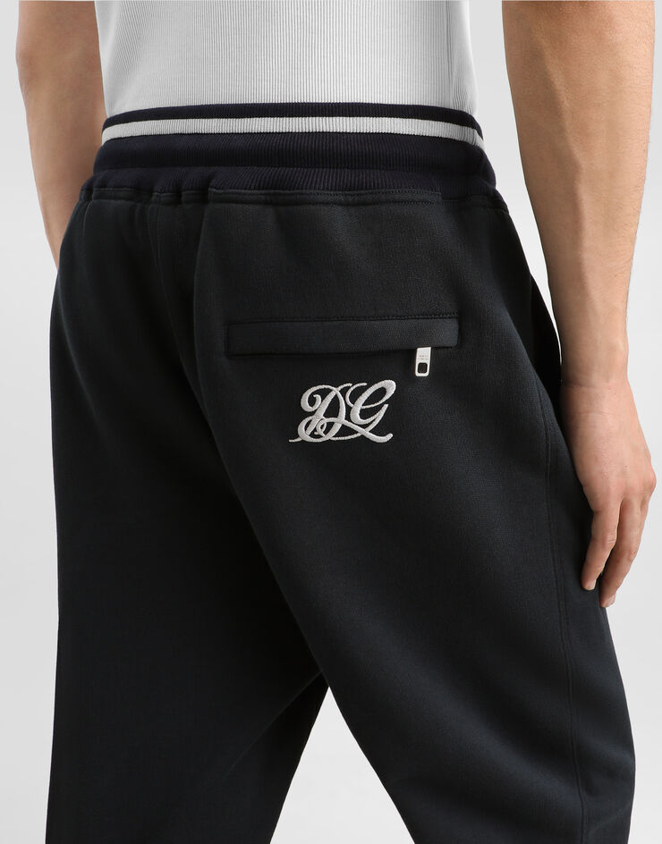 Dolce & Gabbana Cotton jogging trousers with embroidery Dolce & Gabbana Cotton jogging trousers with embroidery Blue GVS2HZG7P9L