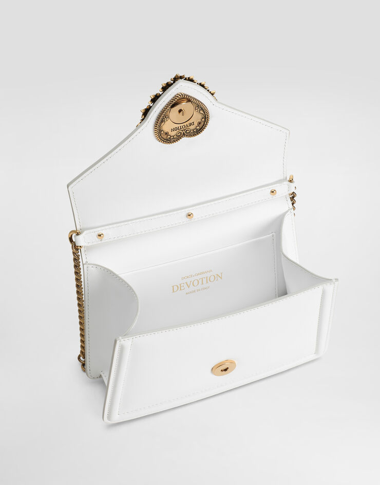 Dolce & Gabbana حقيبة ديفوشن من جلد العجل الناعم أبيض BB6711AV893