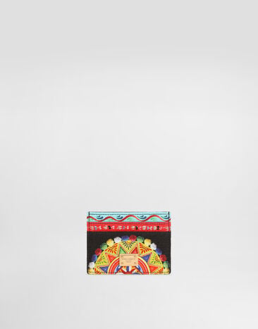Dolce & Gabbana Carretto-print canvas card holder Multicolor BI0330A0890