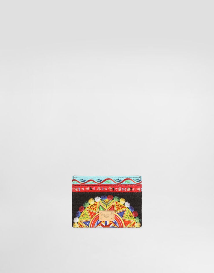 Dolce & Gabbana Carretto-print canvas card holder Multicolor BI0330A0890