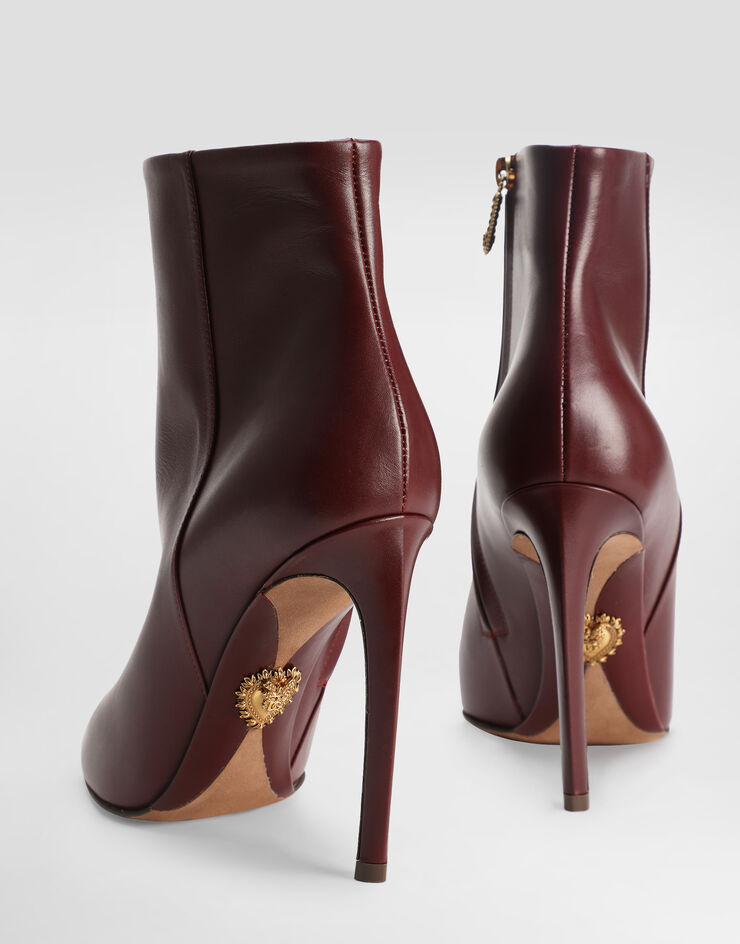 Dolce & Gabbana Devotion calfskin ankle boots Bordeaux CT1084AP412