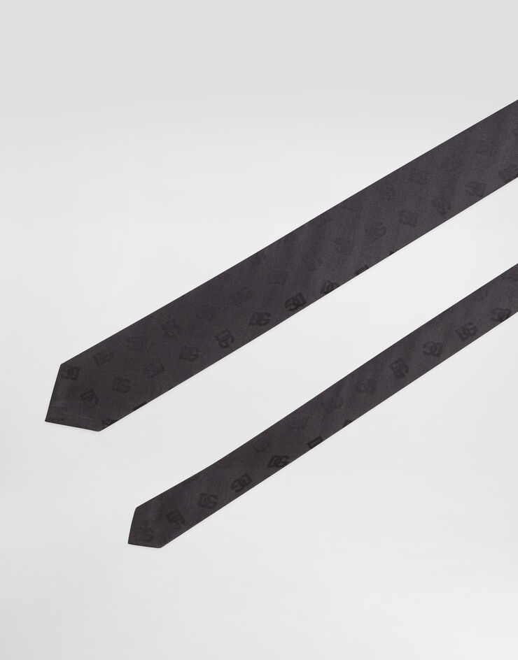 Dolce & Gabbana DG logo jacquard tie Grey GT149EFJ1JY
