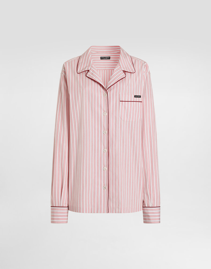 Striped poplin shirt
