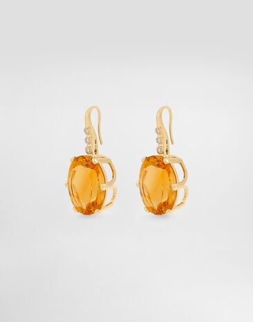 Dolce & Gabbana Anna earrings in 18kt yellow gold with citrines and diamonds Yellow Gold WESB1GWCTR1