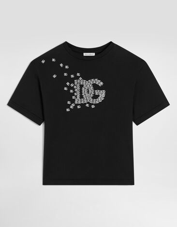 Dolce & Gabbana Jersey t-shirt with logo Black L4JTHVG7Q0T