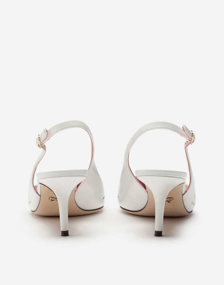 Dolce & Gabbana POLISHED CALFSKIN TROPICAL ROSE PRINT SLINGBACKS Dolce & Gabbana POLISHED CALFSKIN TROPICAL ROSE PRINT SLINGBACKS STAMPA FLOREALE CG0180AJ730