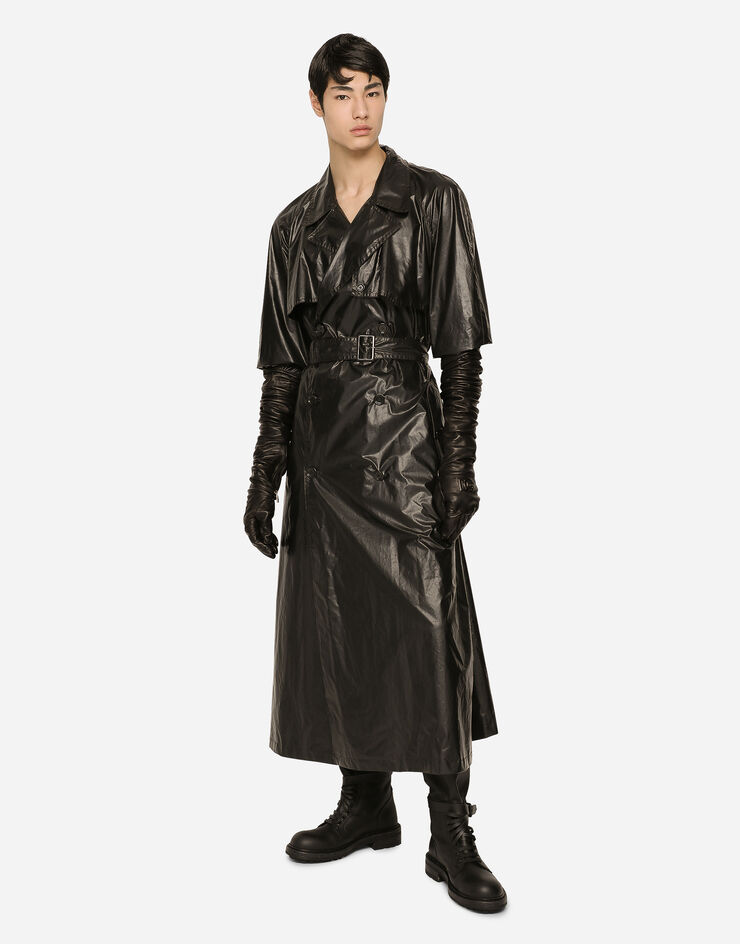 Dolce&Gabbana Coated nylon double-breasted trench coat Multicolor G016OTGF777