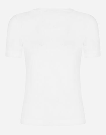 Dolce & Gabbana 크리스털 DG 장식 저지 티셔츠 멀티 컬러 F8N08ZG7B3U