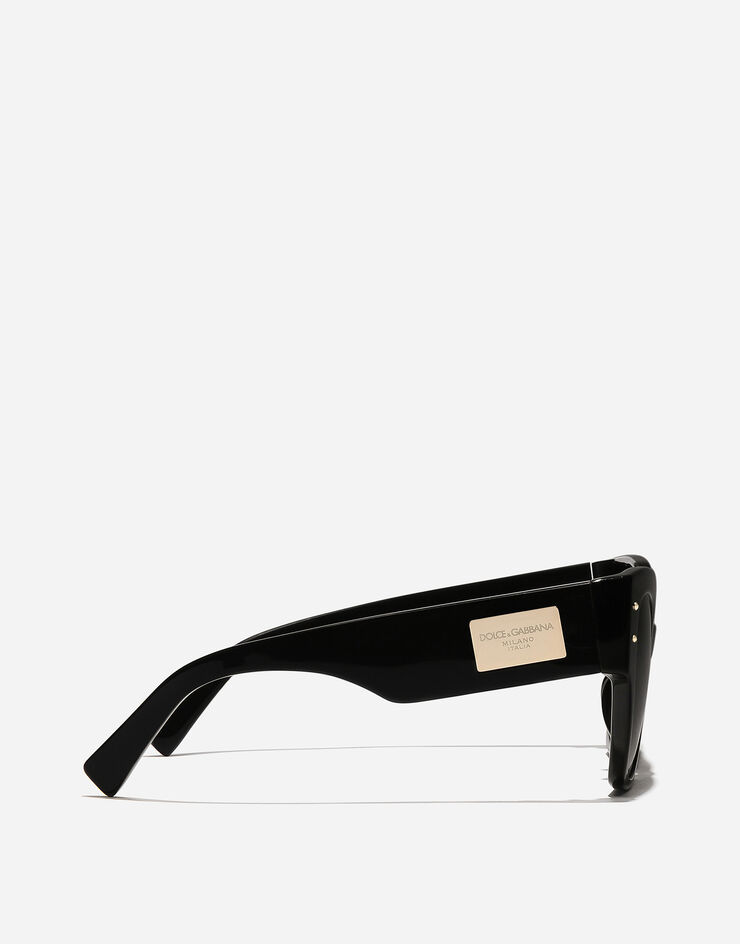 Dolce & Gabbana DG 로고 플라크 선글라스 블랙 VG447CVP187