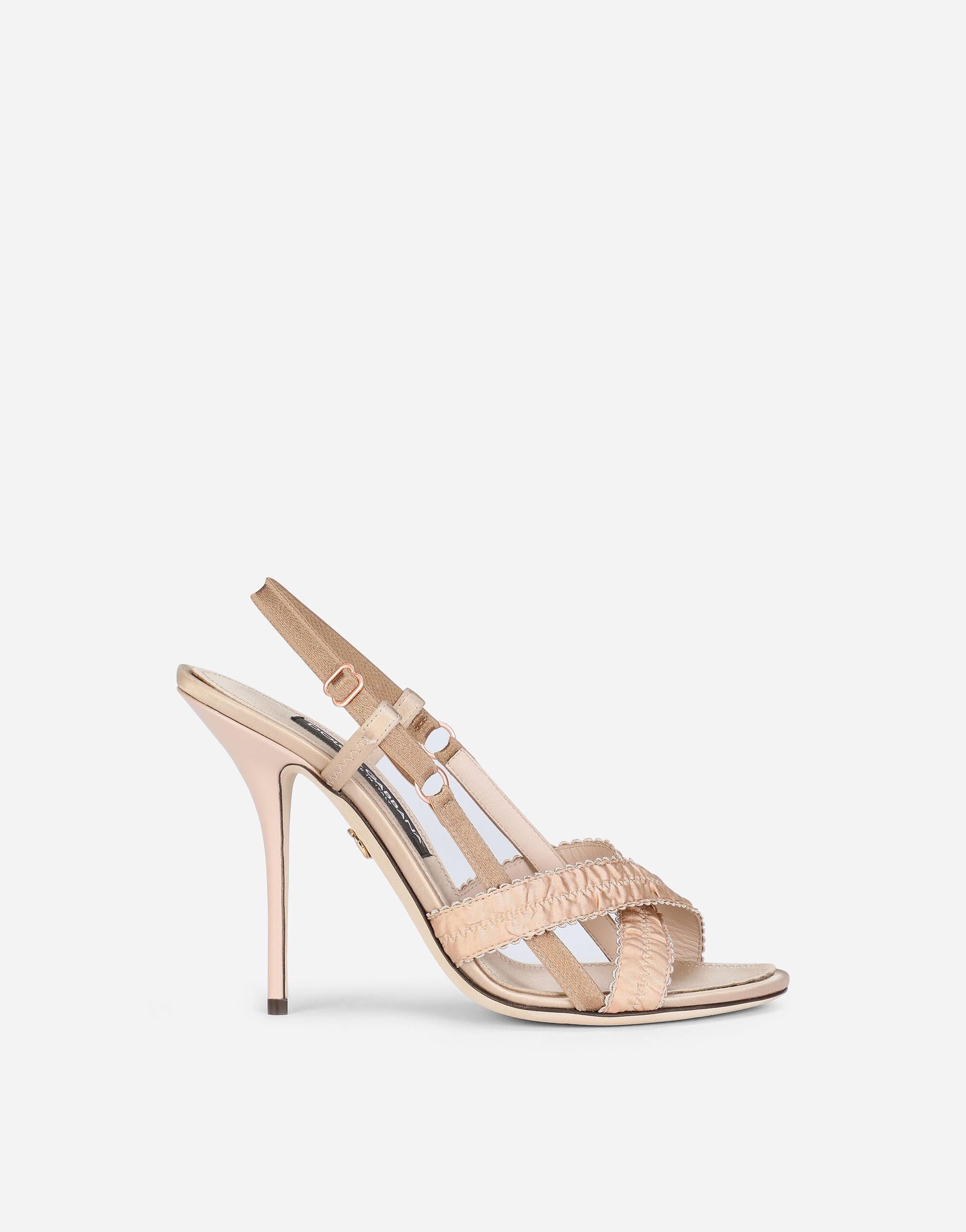 Dolce&Gabbana Corset-style satin sandals Beige CR1175A1471