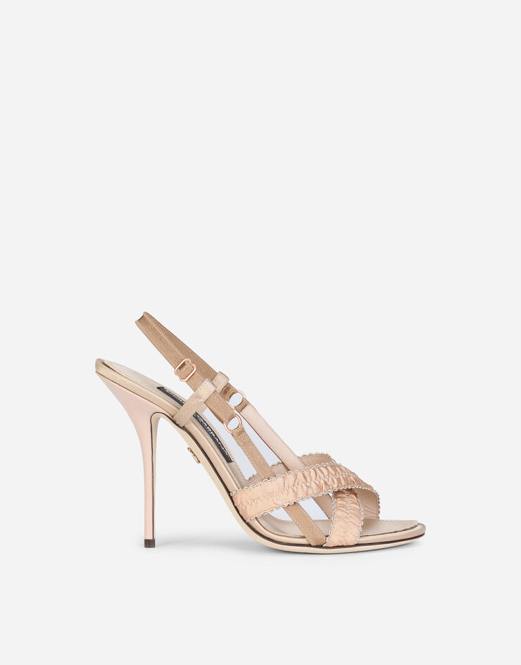 Dolce & Gabbana Corset-style satin sandals Beige CR1162AQ029