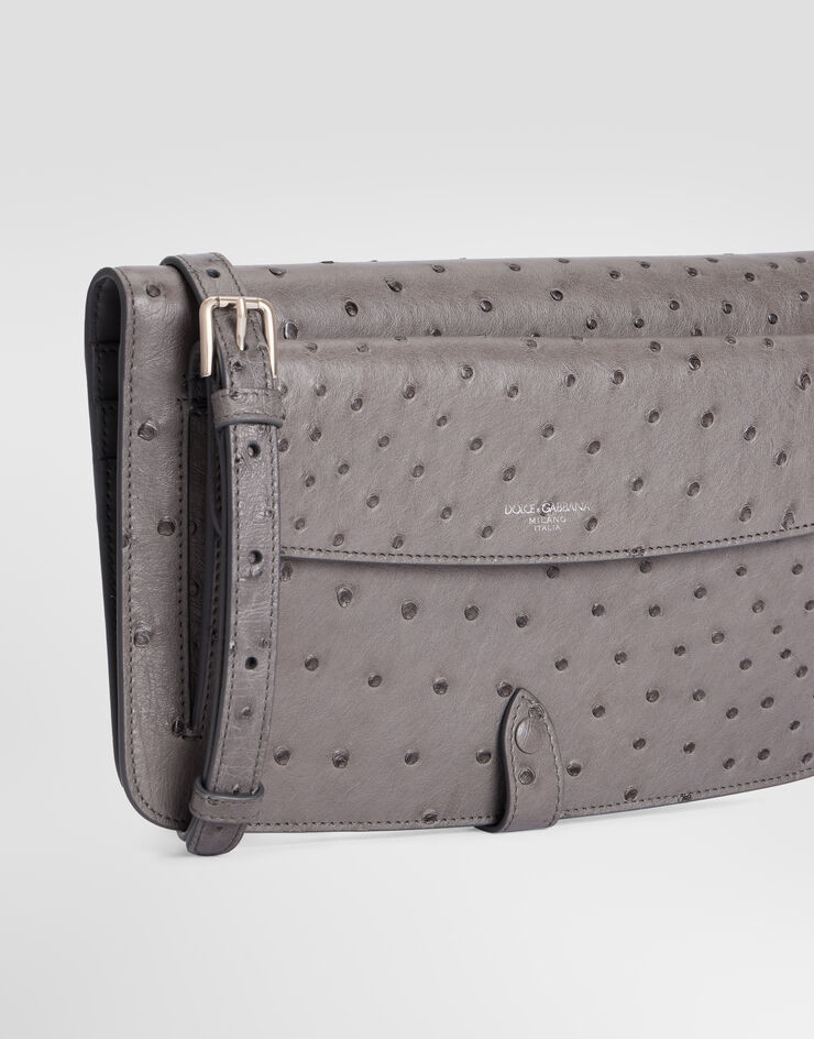 Dolce & Gabbana Ostrich leather clutch Dolce & Gabbana Ostrich leather clutch Grey BM2770A8K00