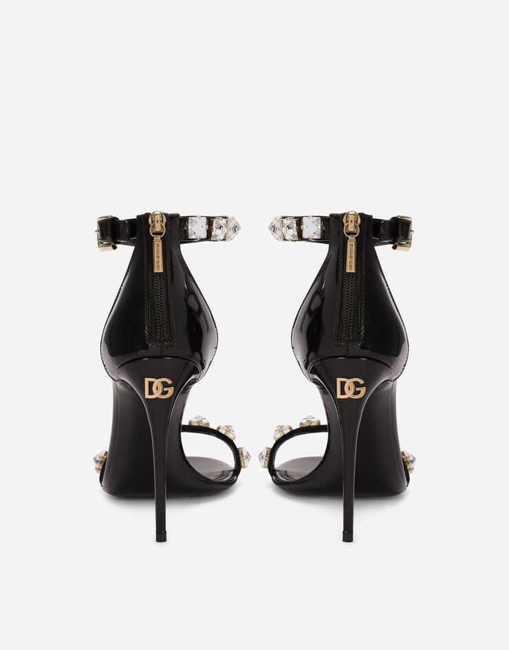 Dolce & Gabbana 라인스톤 디테일 폴리싱 카프스킨 샌들 멀티 컬러 CR1483AG914