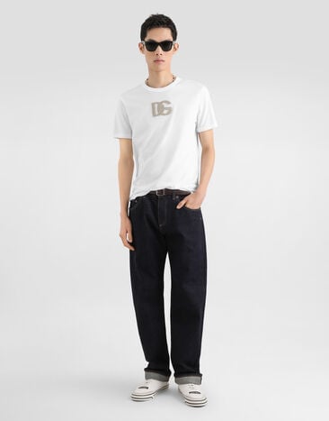 Dolce & Gabbana Cotton t-shirt with patch White G8PV1ZG7Q1Y