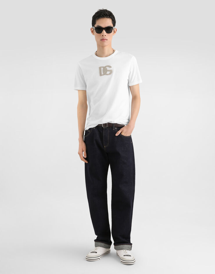 Dolce & Gabbana Cotton t-shirt with patch White G8PV1ZG7Q1Y