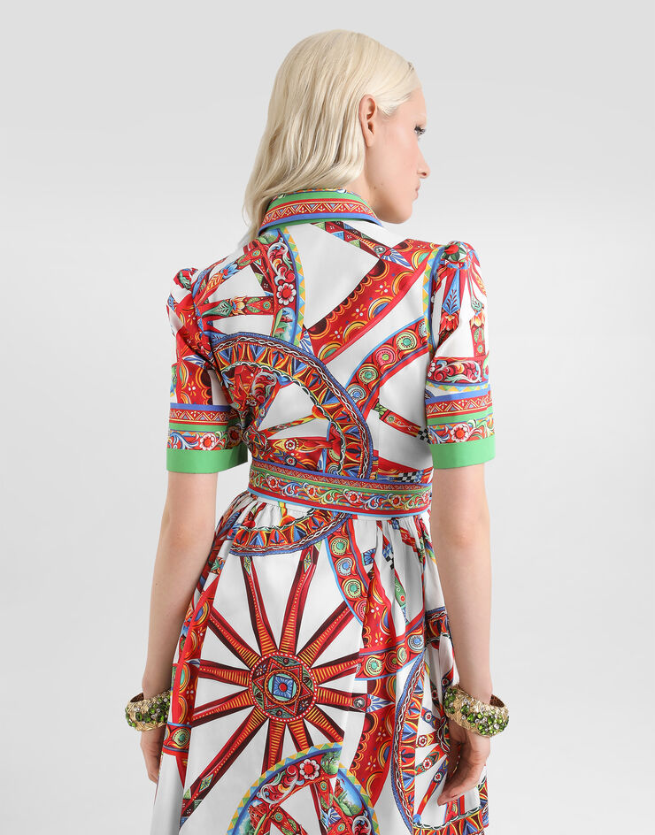 Dolce & Gabbana Carretto-print poplin shirt dress Multicolor F6JFNTGDDTF