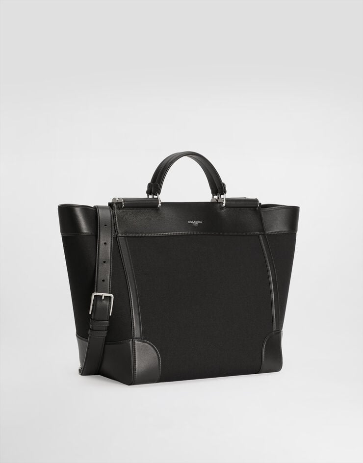 Dolce & Gabbana Calfskin and panama bag Black BM2448A9C21