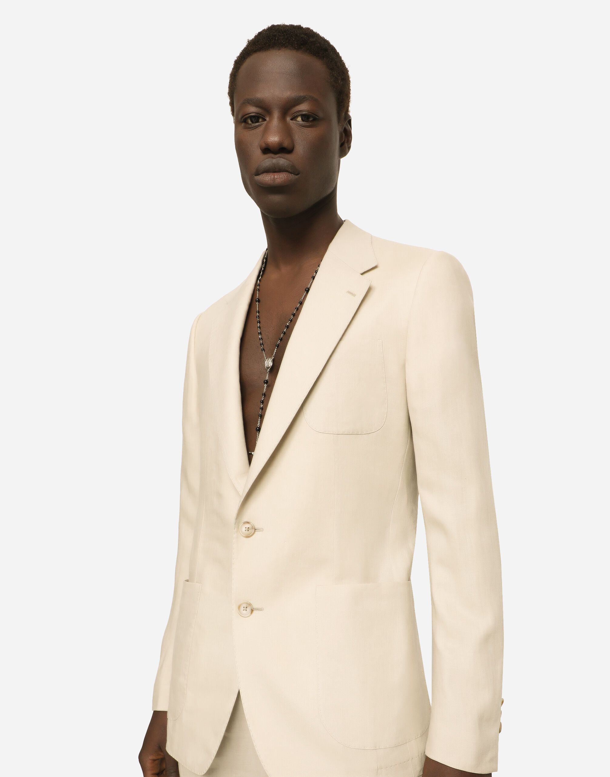 Beige linen store jacket men's