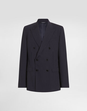 Dolce & Gabbana Martini light double-breasted pinstriped wool jacket Dolce & Gabbana Martini light double-breasted pinstriped wool jacket G2UN9TFRBDQ