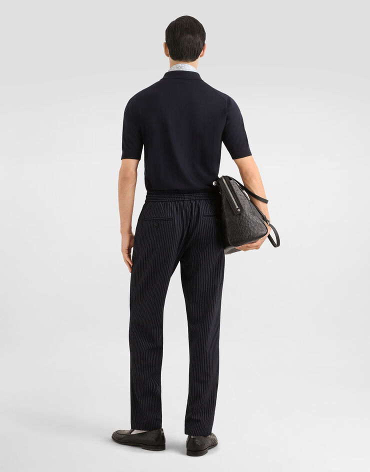 Dolce & Gabbana Poloshirt aus kaschmir Dolce & Gabbana Poloshirt aus kaschmir Blau GXZ02TJBW1W