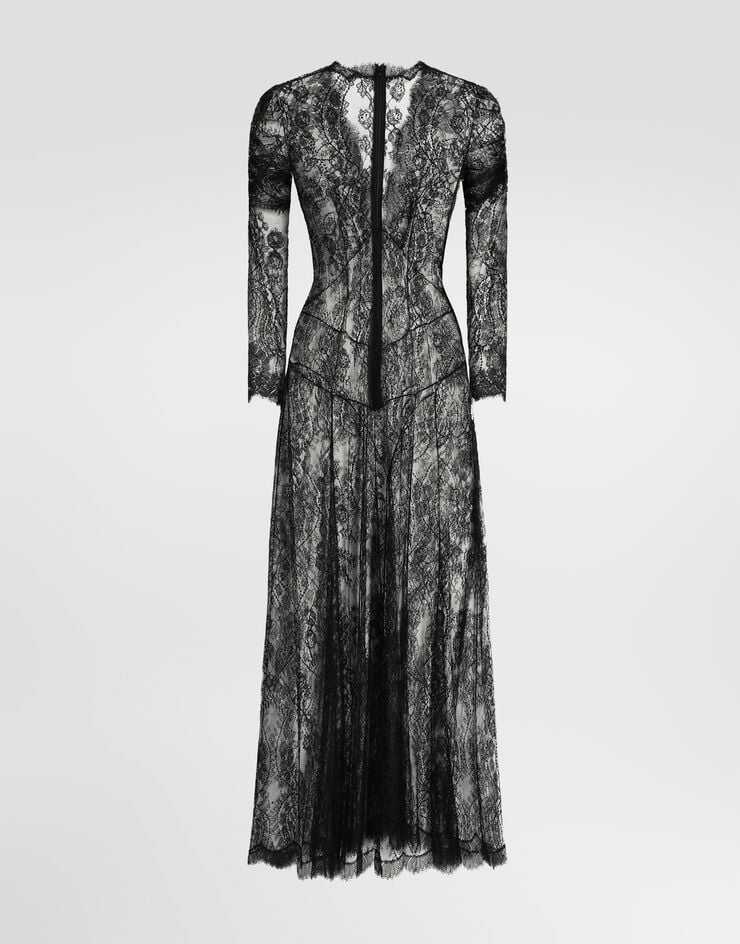 Dolce & Gabbana Vestido en encaje Chantilly Dolce & Gabbana Vestido en encaje Chantilly Negro F612XTFLSM0