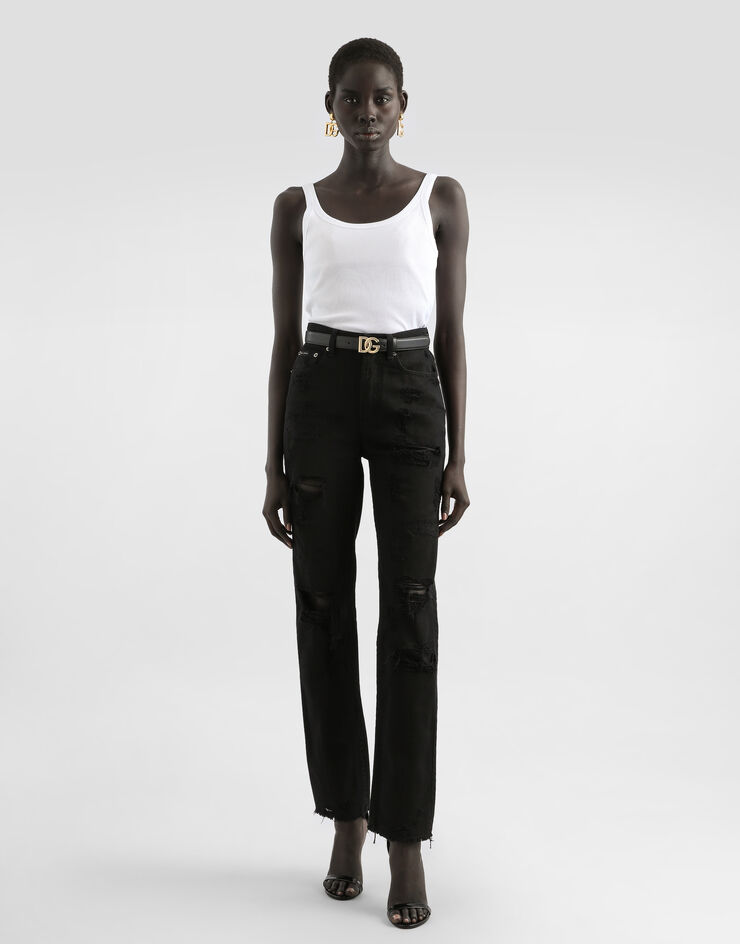 Dolce & Gabbana Fine-rib cotton singlet White F8U09TFU7AV