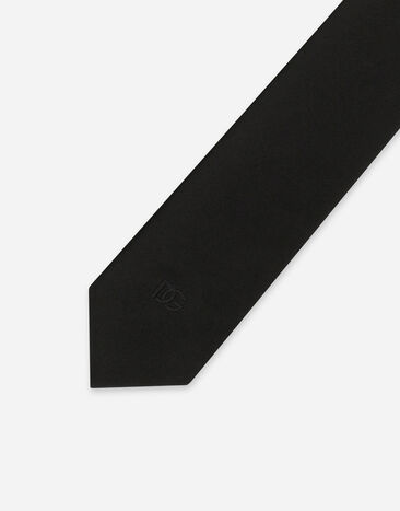 Dolce&Gabbana Галстук шириной 6 см из шелка с вышитым логотипом DG черный GT149EG0UBU
