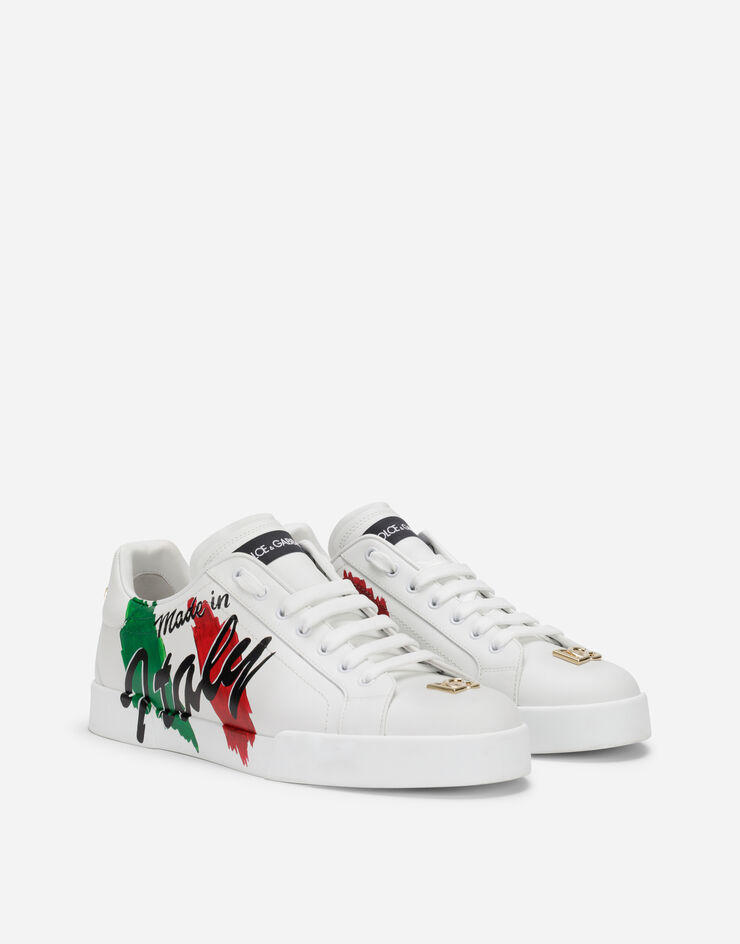 Dolce & Gabbana Calfskin Portofino Light sneakers with print Multicolore CS1774AV571