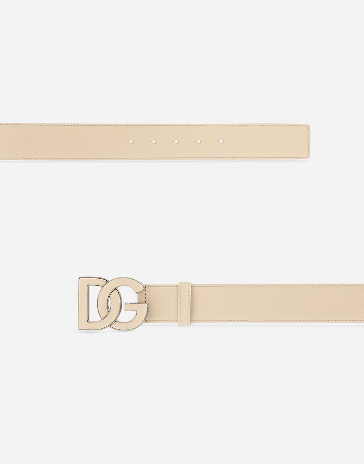 Dolce & Gabbana 鹿皮纹印花小牛皮腰带 米色 BC4675AT489