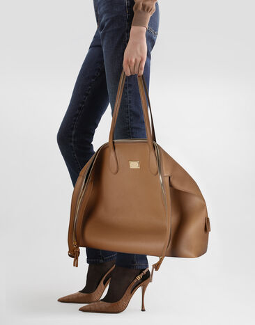 Dolce & Gabbana Bolso de hombro Vittoria en piel de becerro Marrón BB7967A0841