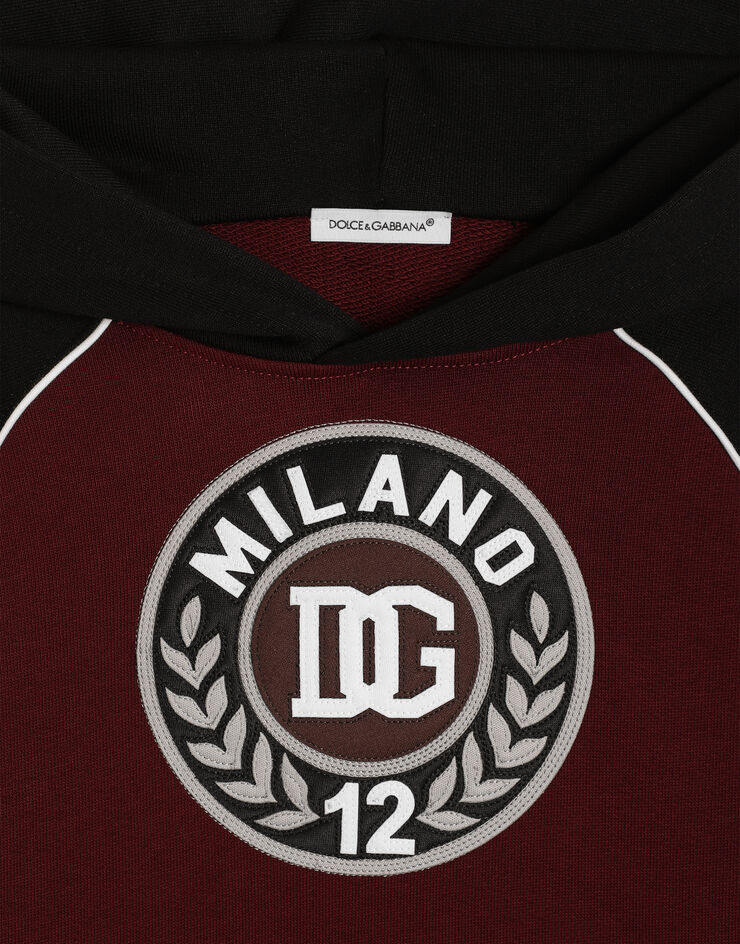 Dolce & Gabbana Hooded sweatshirt with embroidery Multicolor L4JWJWG7PUT