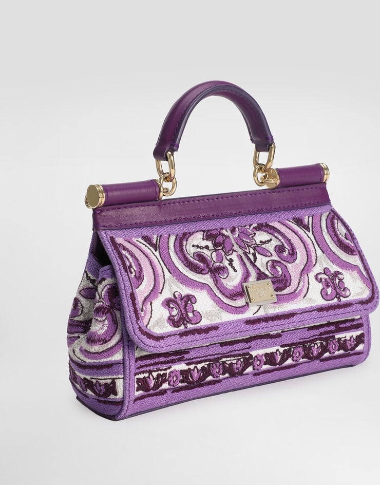Dolce & Gabbana Small Sicily handbag with Majolica embroidery Multicolor BB7116BW050
