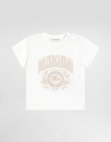Dolce & Gabbana Jersey T-shirt with Dolce&Gabbana logo White L1JTIEG7N8T