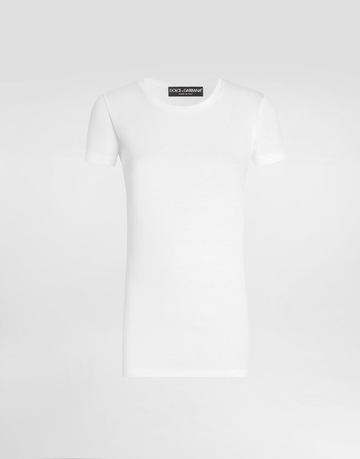 Dolce & Gabbana T-shirt à manches courtes en jersey Blanc F8H32TG7TLC