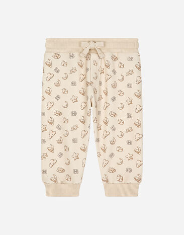 Dolce & Gabbana Jersey jogging pants with moon and star print Azure L13Q60FR50R
