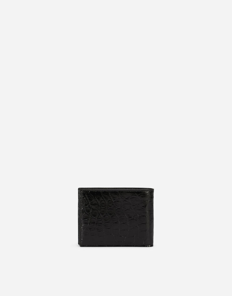 Dolce & Gabbana Bifold wallet in crocodile flank leather NOIR BP0437A2088