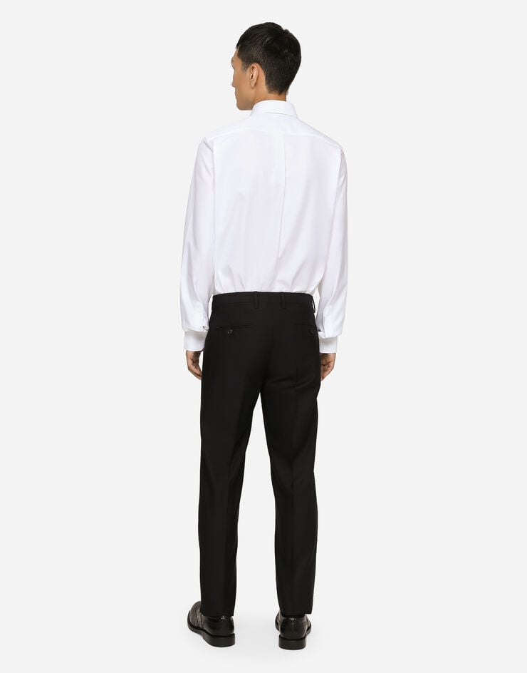 Dolce&Gabbana Hemd Martini aus Baumwolle Mikro-Jacquardmuster Weiss G5JE8TFJ5CY