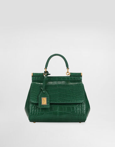 Dolce & Gabbana Medium Sicily handbag in alligator leather White BB6002B2EM1