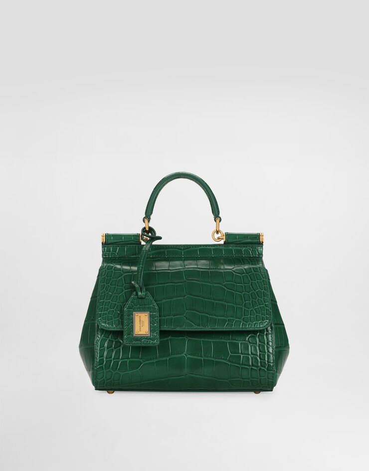Dolce & Gabbana حقيبة يد سيسيلي متوسطة من جلد تمساح مطبعة BB6003B2EM0