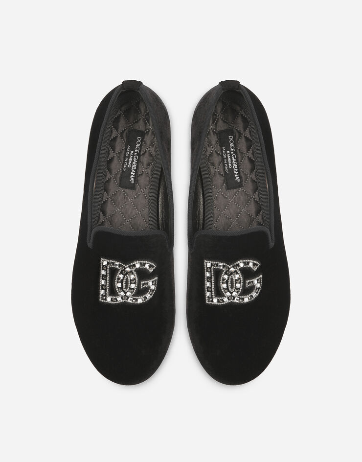 Dolce & Gabbana 天鹅绒便鞋 黑 DA0297AA970