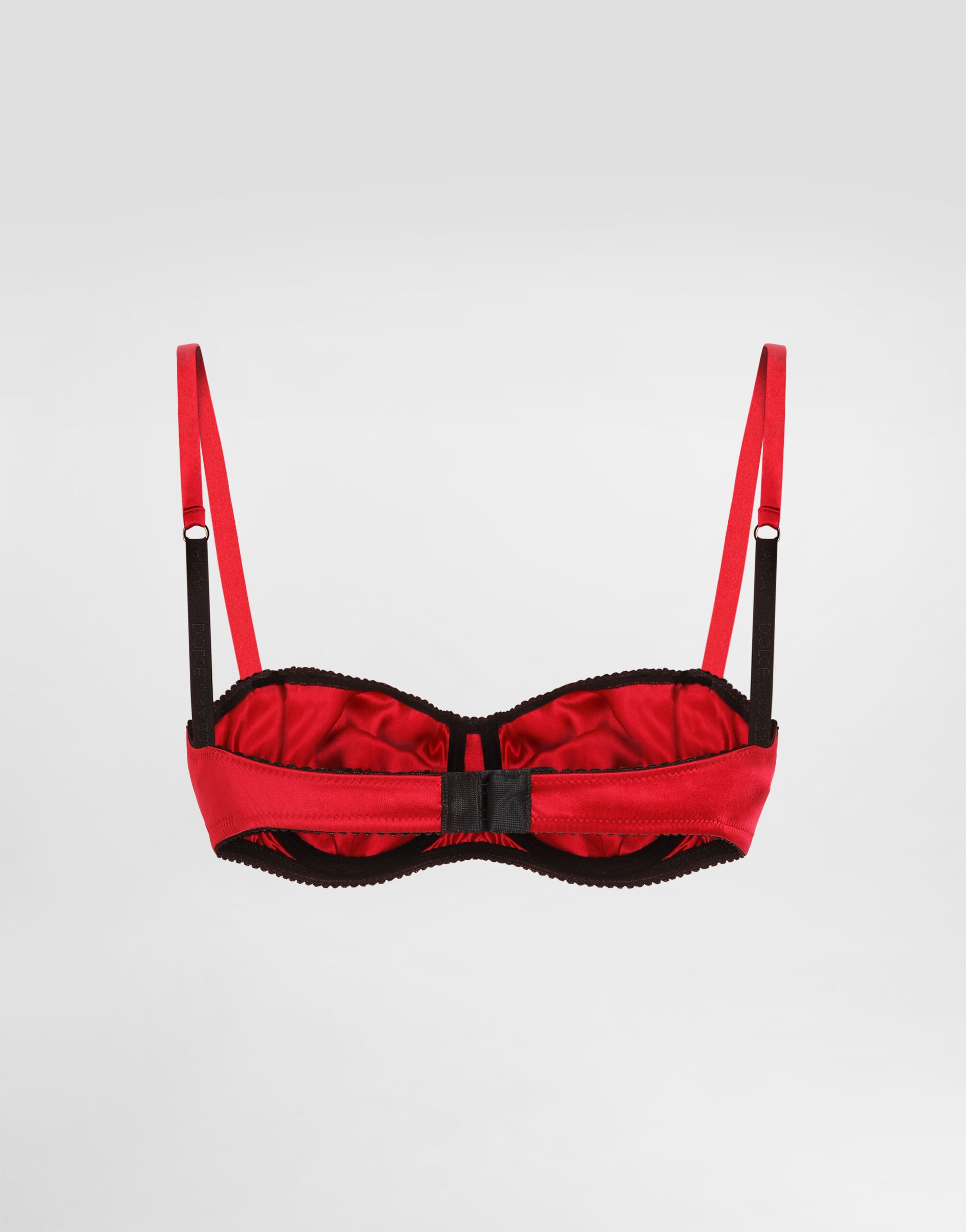 【関税＆送料込み】Dolce & Gabbana Balconette Bra Satin balconette bra with conical cups in Black for Women