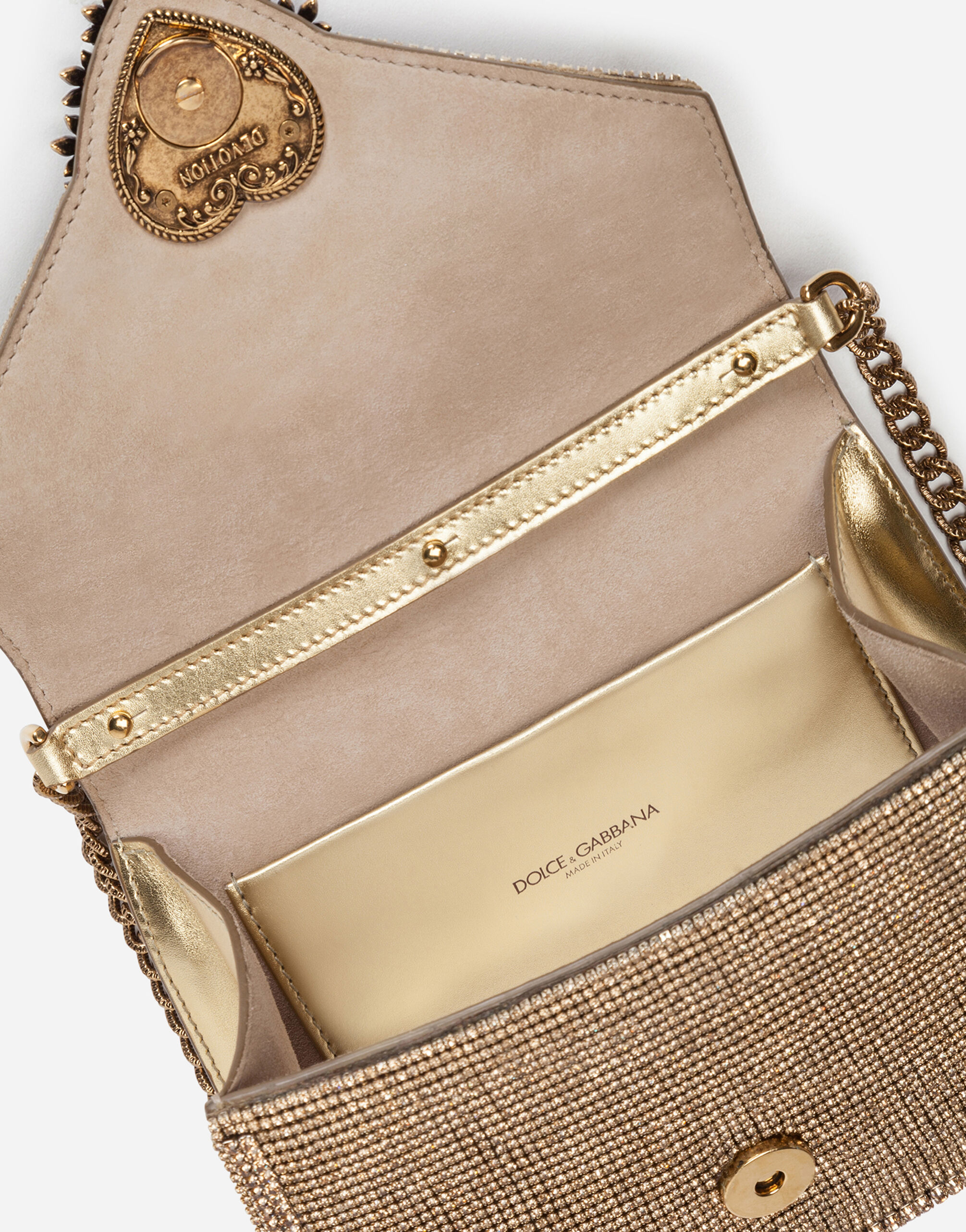 Small Devotion bag in rhinestone chain in TOPAZ for Women