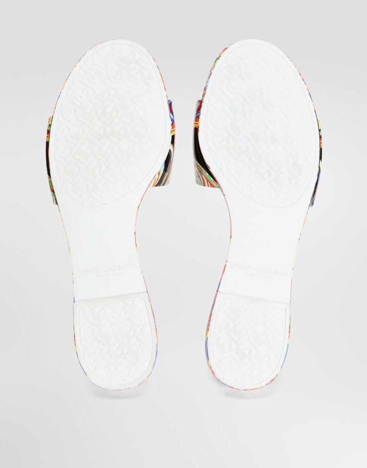 Dolce & Gabbana Carretto-print rubber beachwear slides Multicolor CW2215A0410