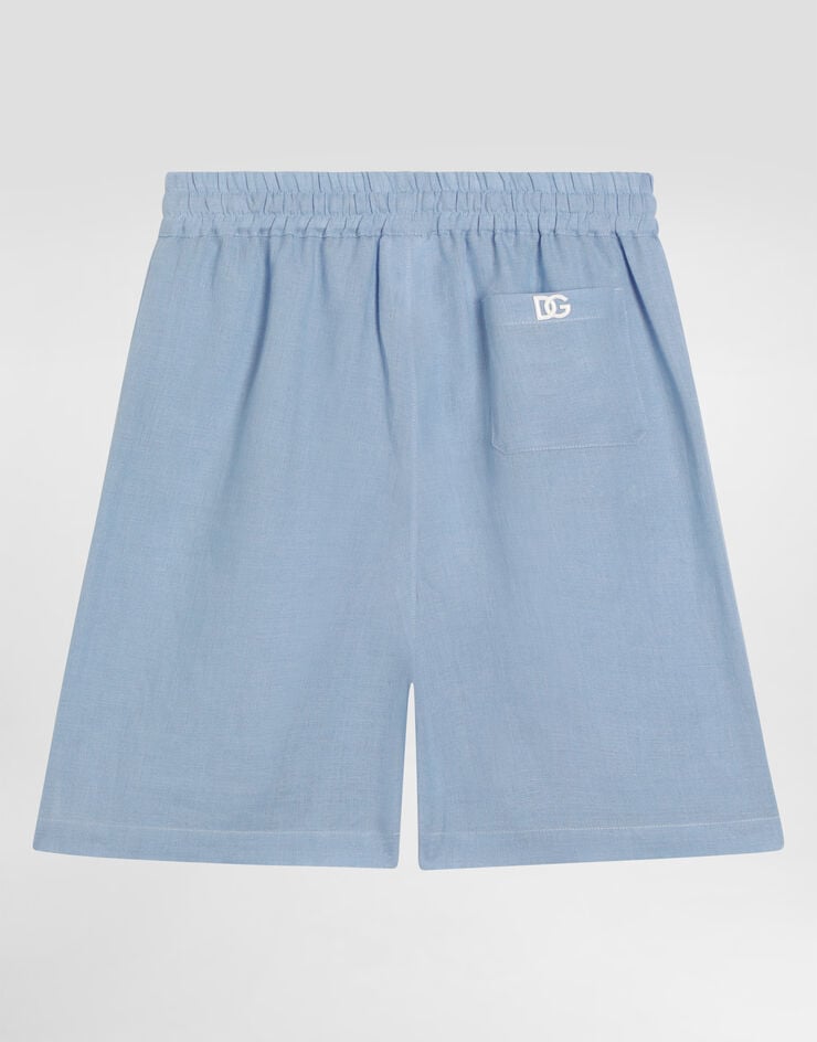 Dolce & Gabbana Linen canvas bermuda shorts Azure L43Q89FU4MH